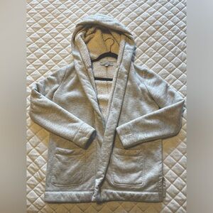 Loft Light Gray Fleece Lined Cardigan